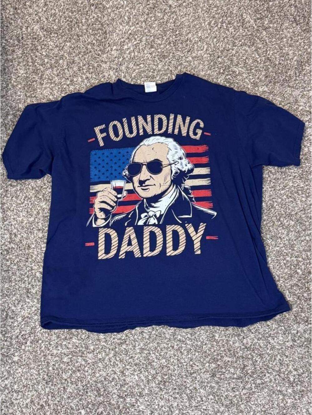 🇺🇸 Founding Daddy George Washington Graphic Tee – Size 2XL